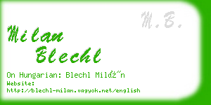 milan blechl business card